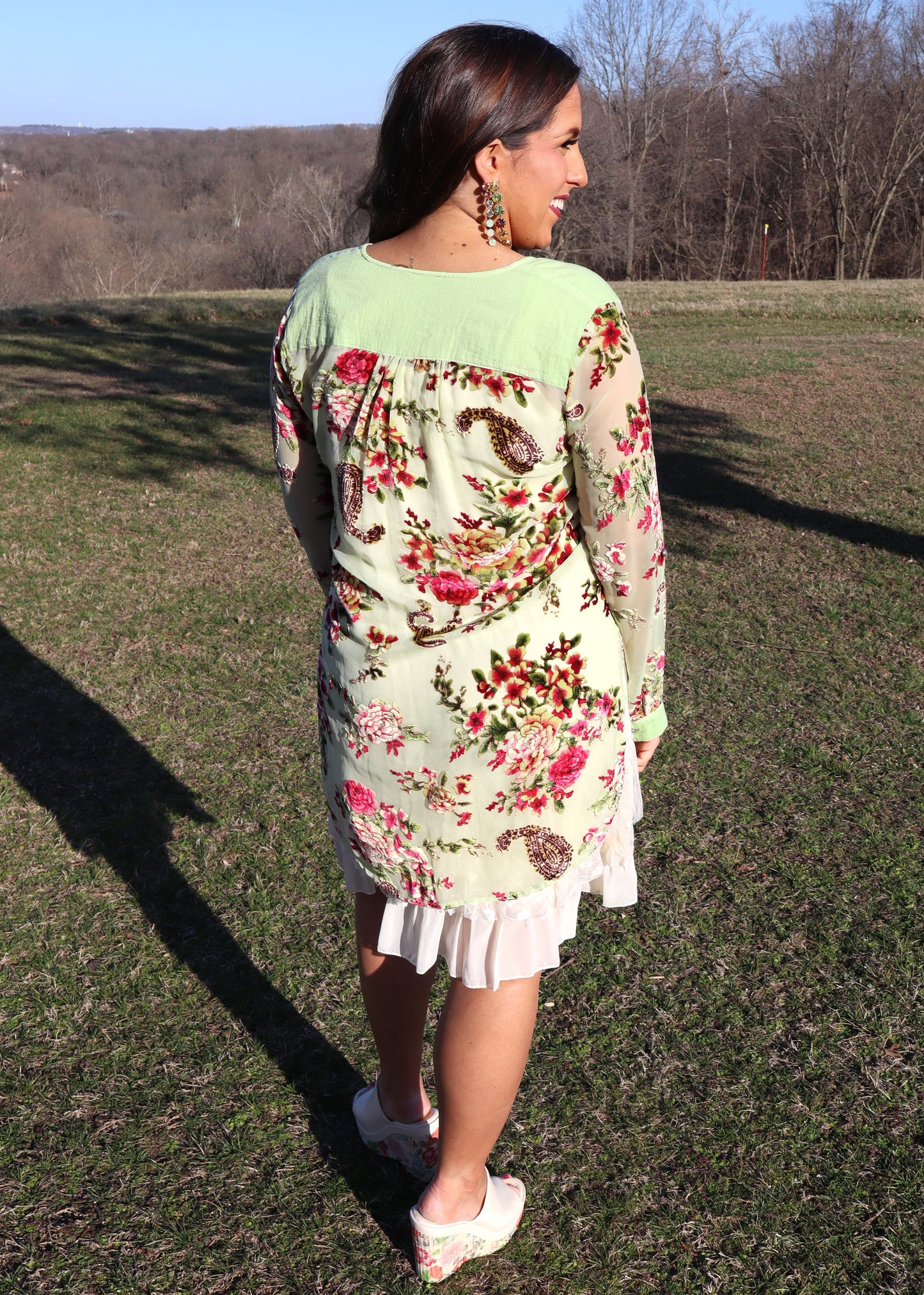 Velvet Dreams Tunic - Lime