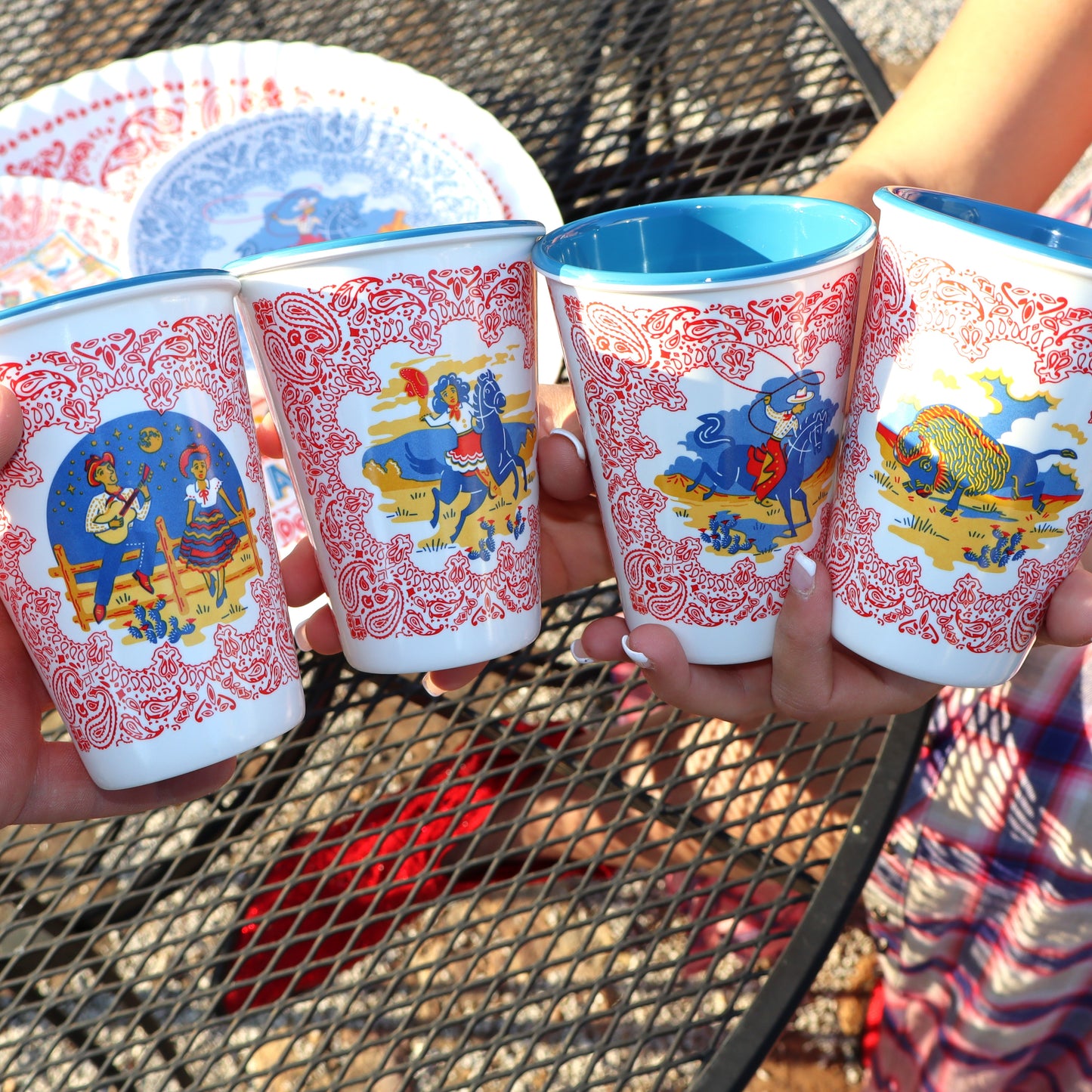 Western Cups - Set of 4