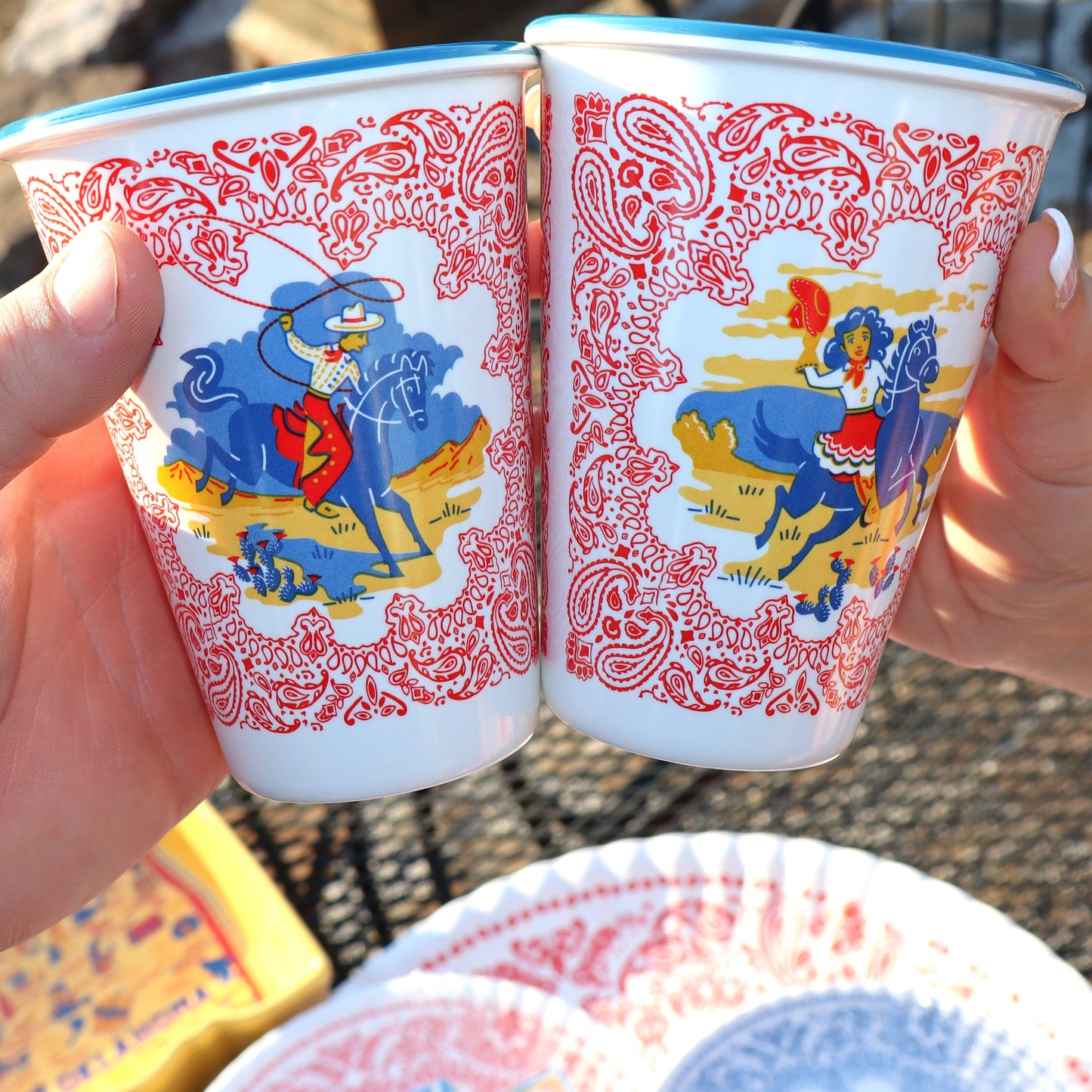 Western Cups - Set of 4