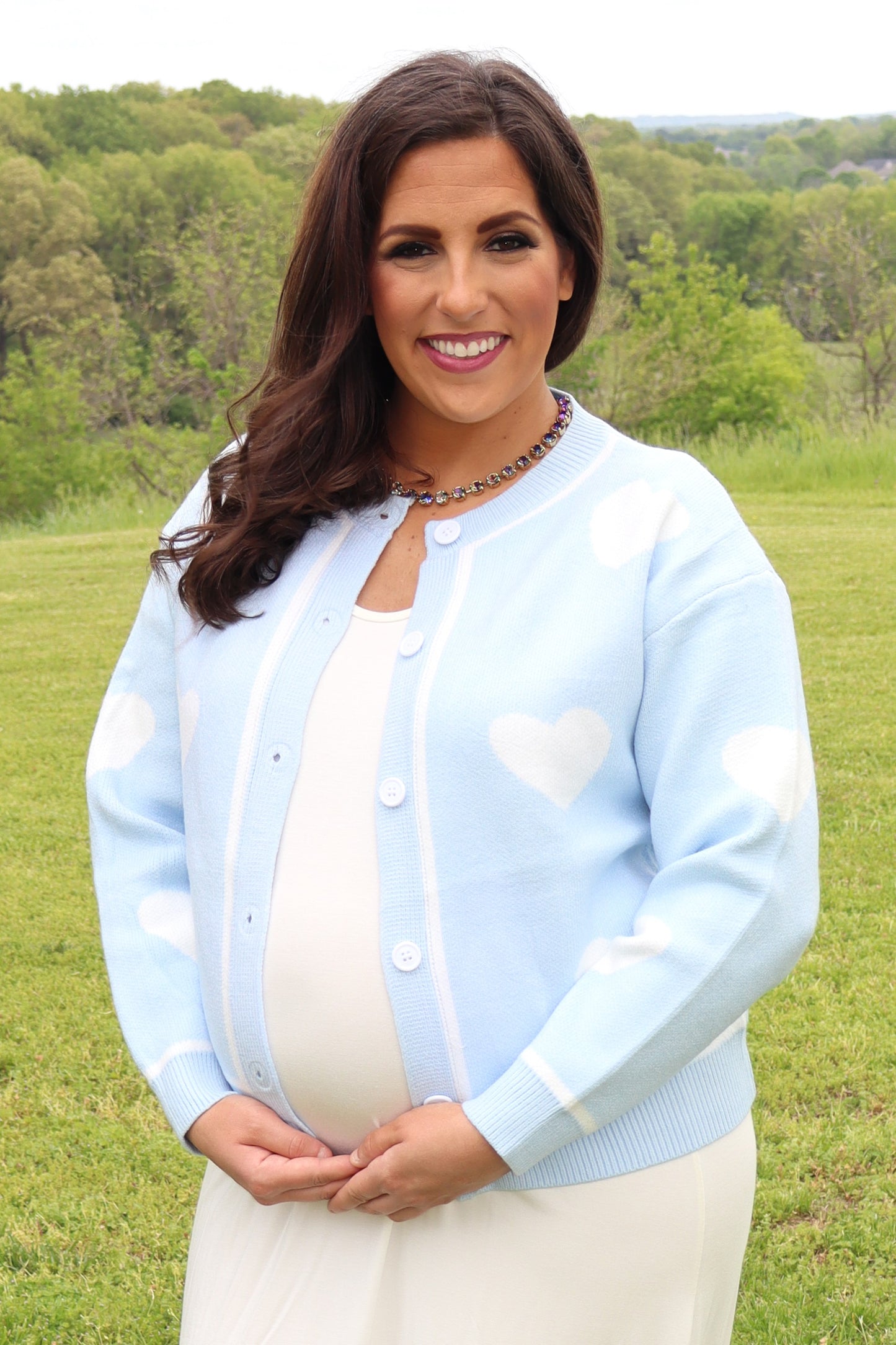 You Have My Heart Sweater - Baby Blue