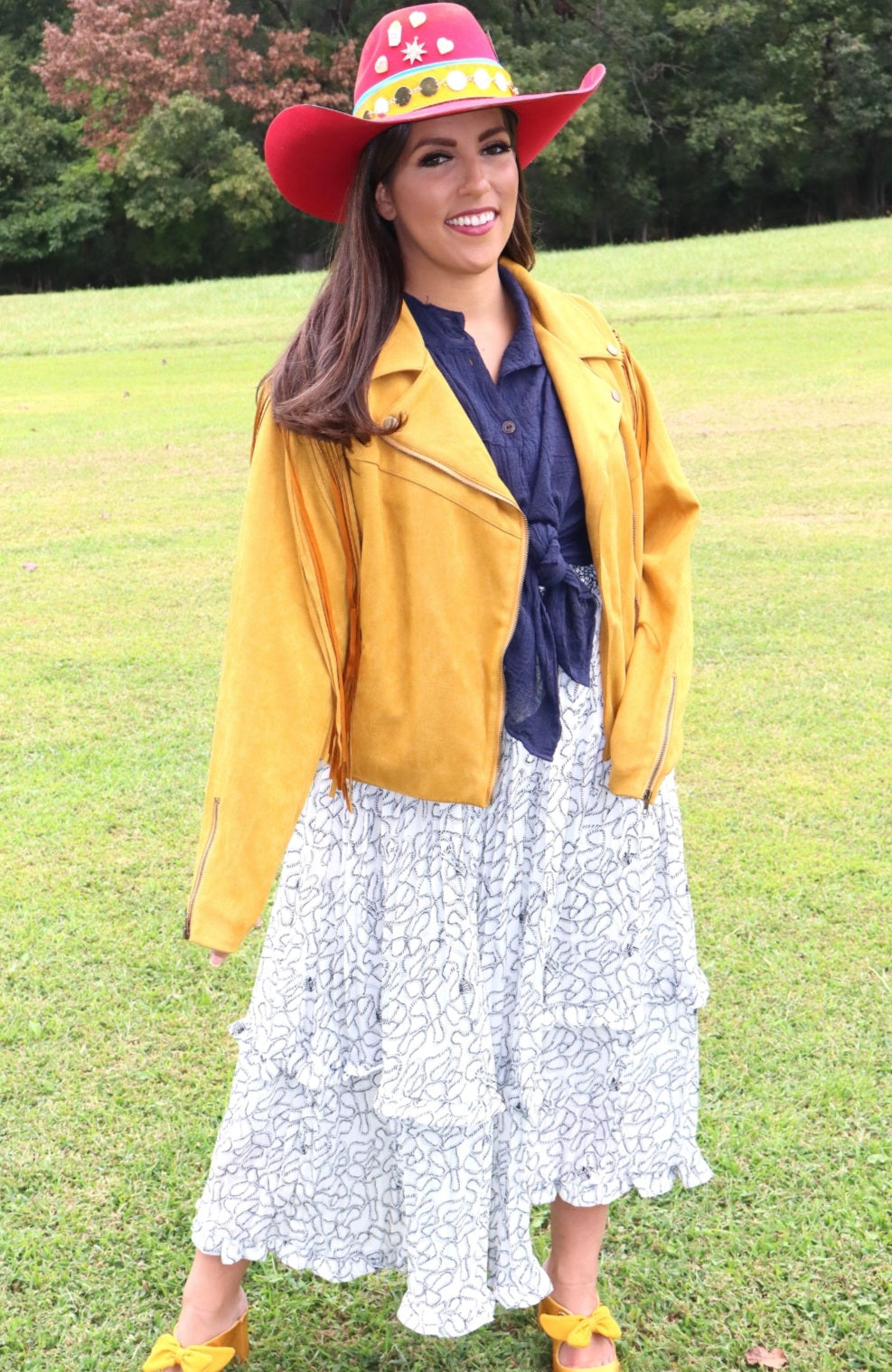 Tie Them Up Rope Design Skirt - Off-White/Navy