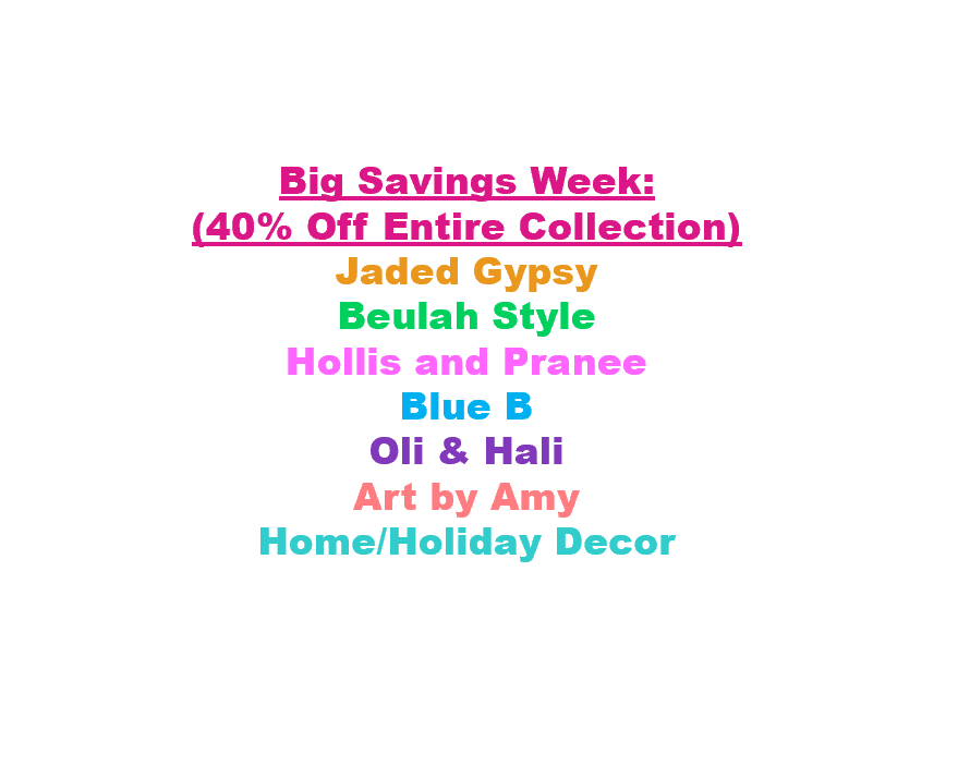 BIG SAVINGS WEEK - 60% OFF