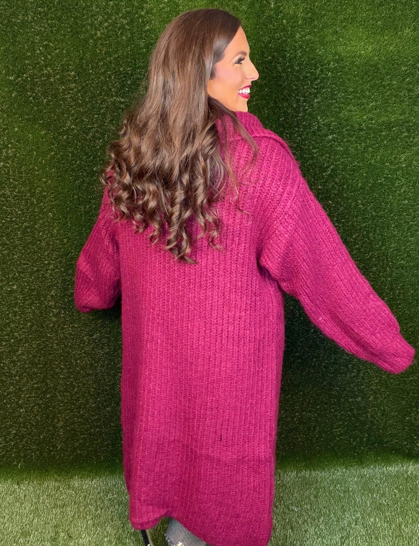 Keeping It Cozy Sweater - Raspberry
