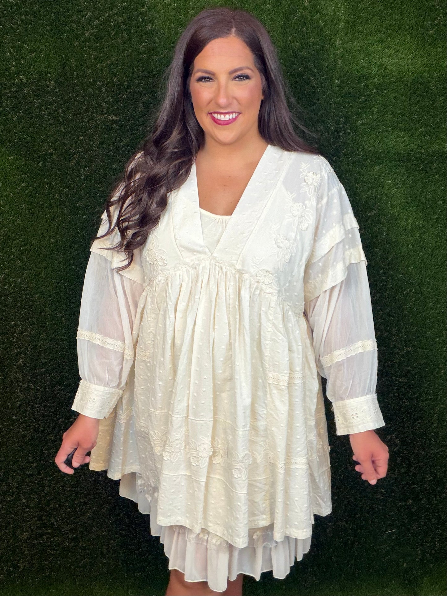Romantic Views Tunic Dress - Cream