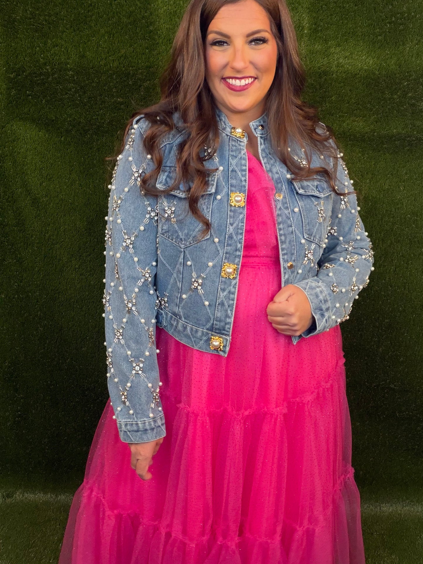 Criss-Cross Denim Jacket