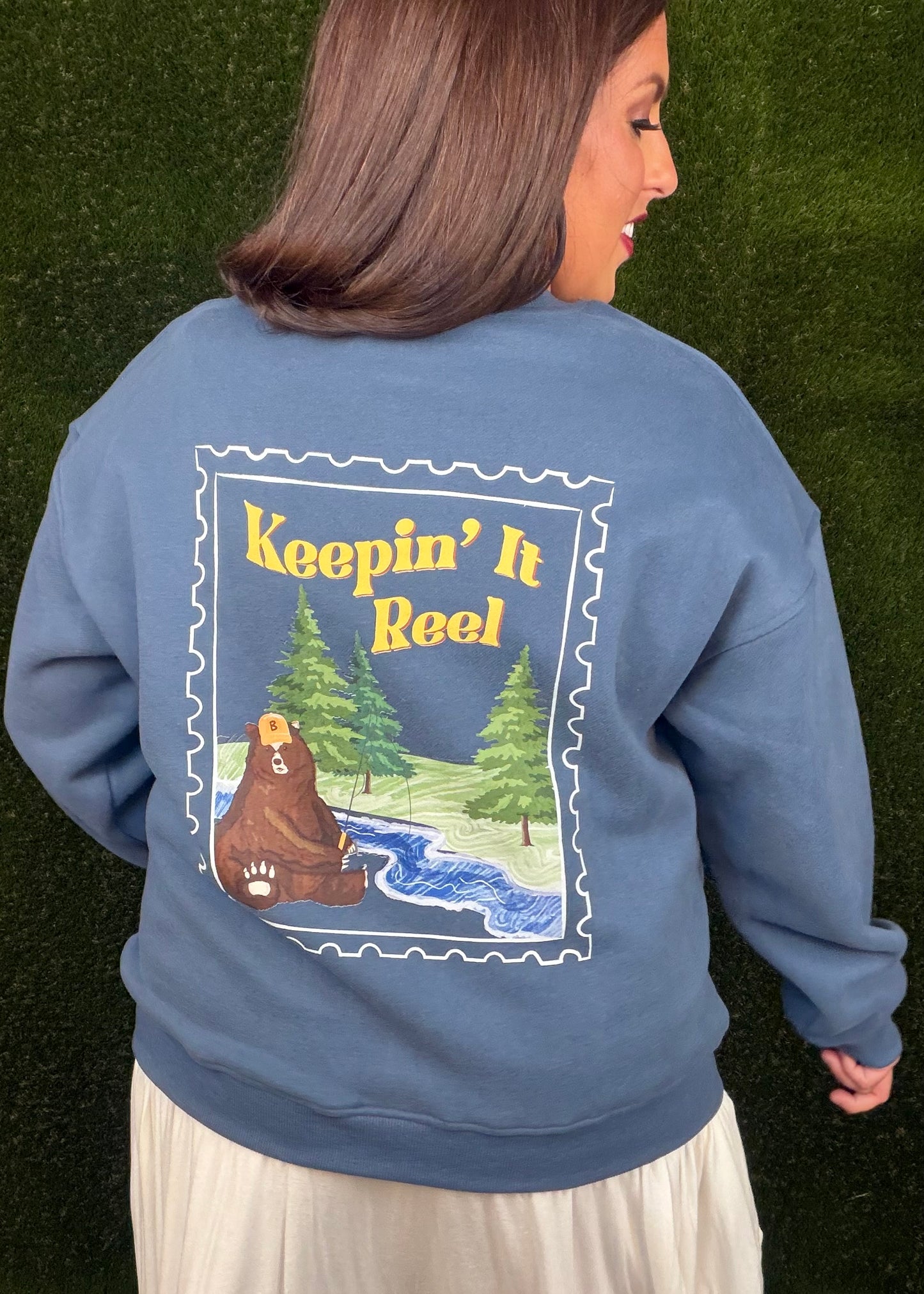 Keepin' It Reel Sweatshirt - Vintage Navy