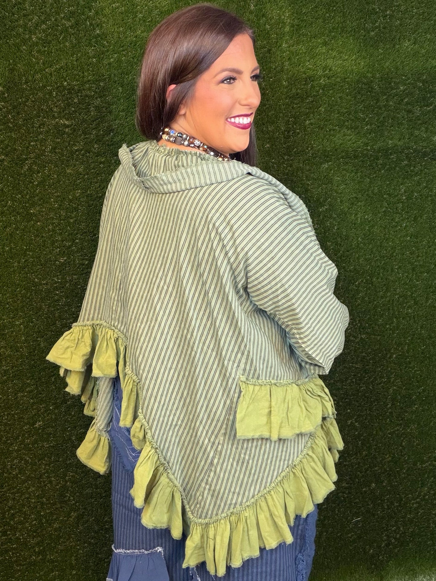 Stripe It Up Cardigan - Green