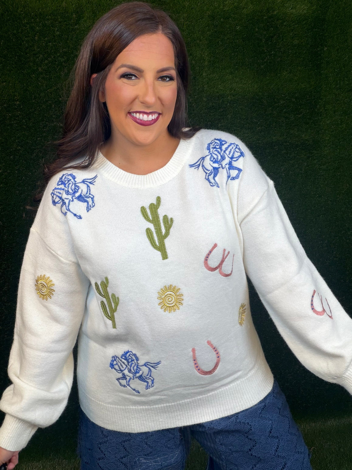 Western Embroidered Sweater