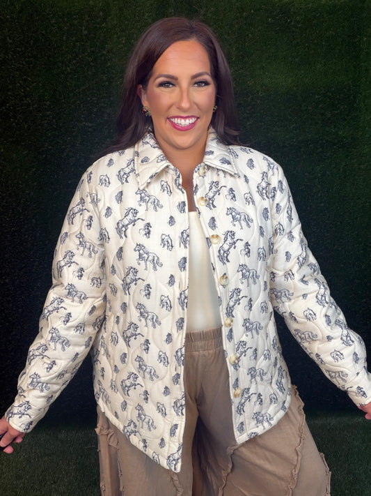 Run Like The Wind Quilted Horse Jacket