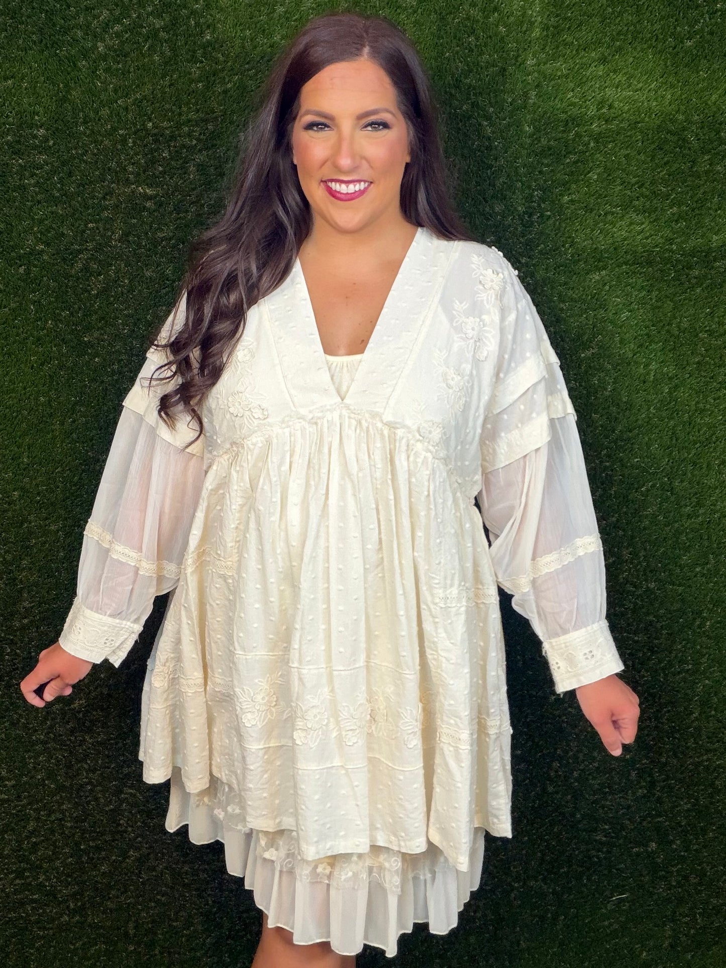 Romantic Views Tunic Dress - Cream