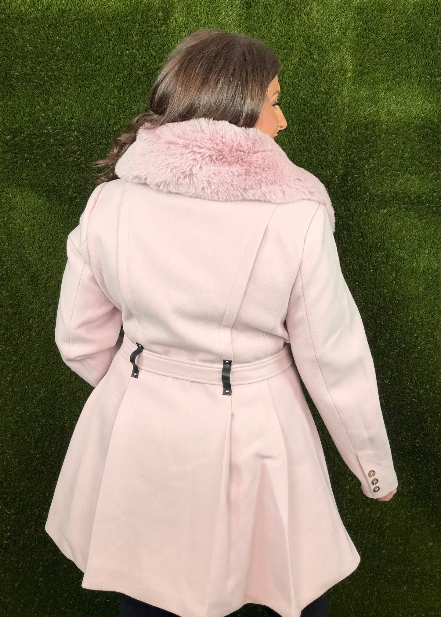 Regal Embrace Faux Fur Coat - Pixie Pink