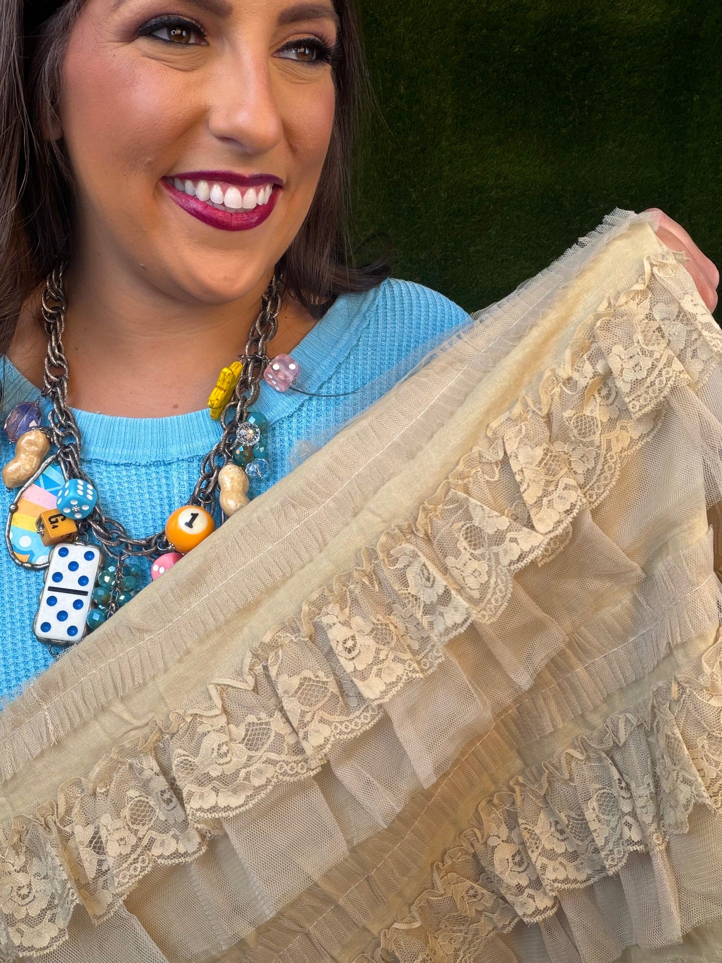 Victorian Romance Maxi Skirt - Taupe/Tea Colored