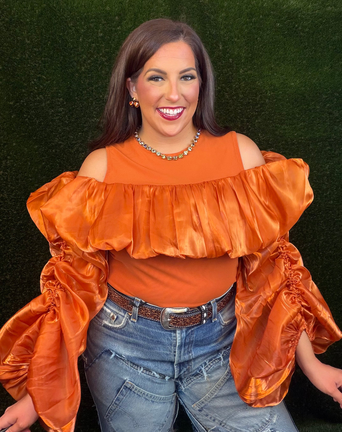 Siren Sunset Voluminous Top - Orange