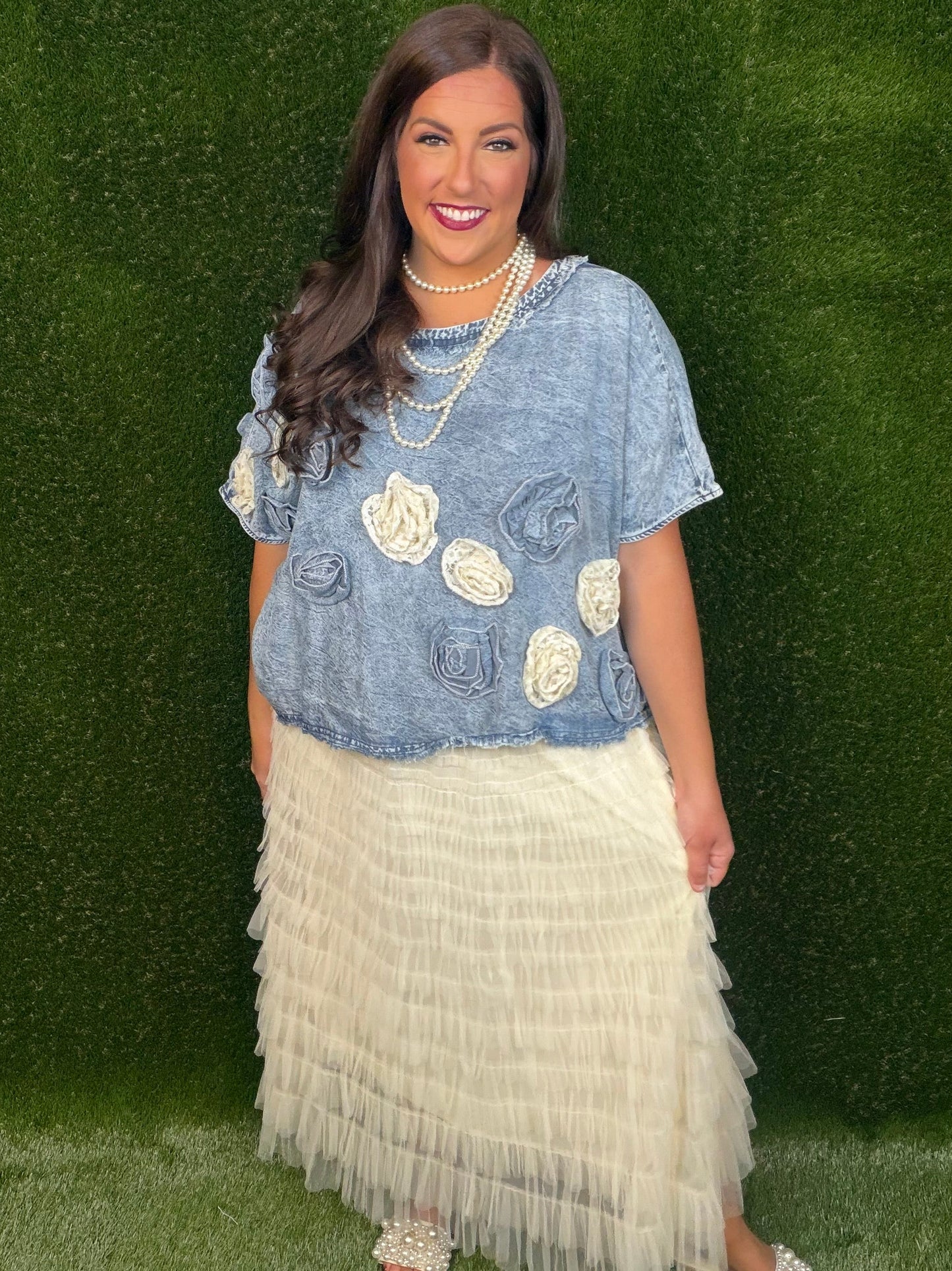 Easy To Love Ruffle Tiered Skirt - Cream