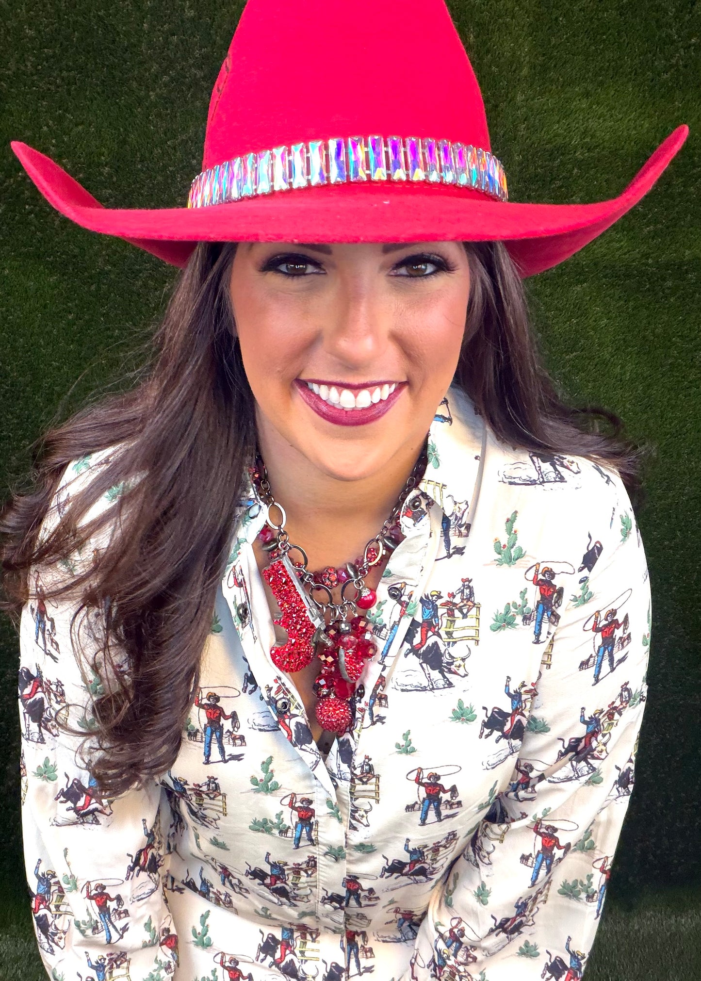 Gettin' Piggy Cowboy Hat - Red - Size Large