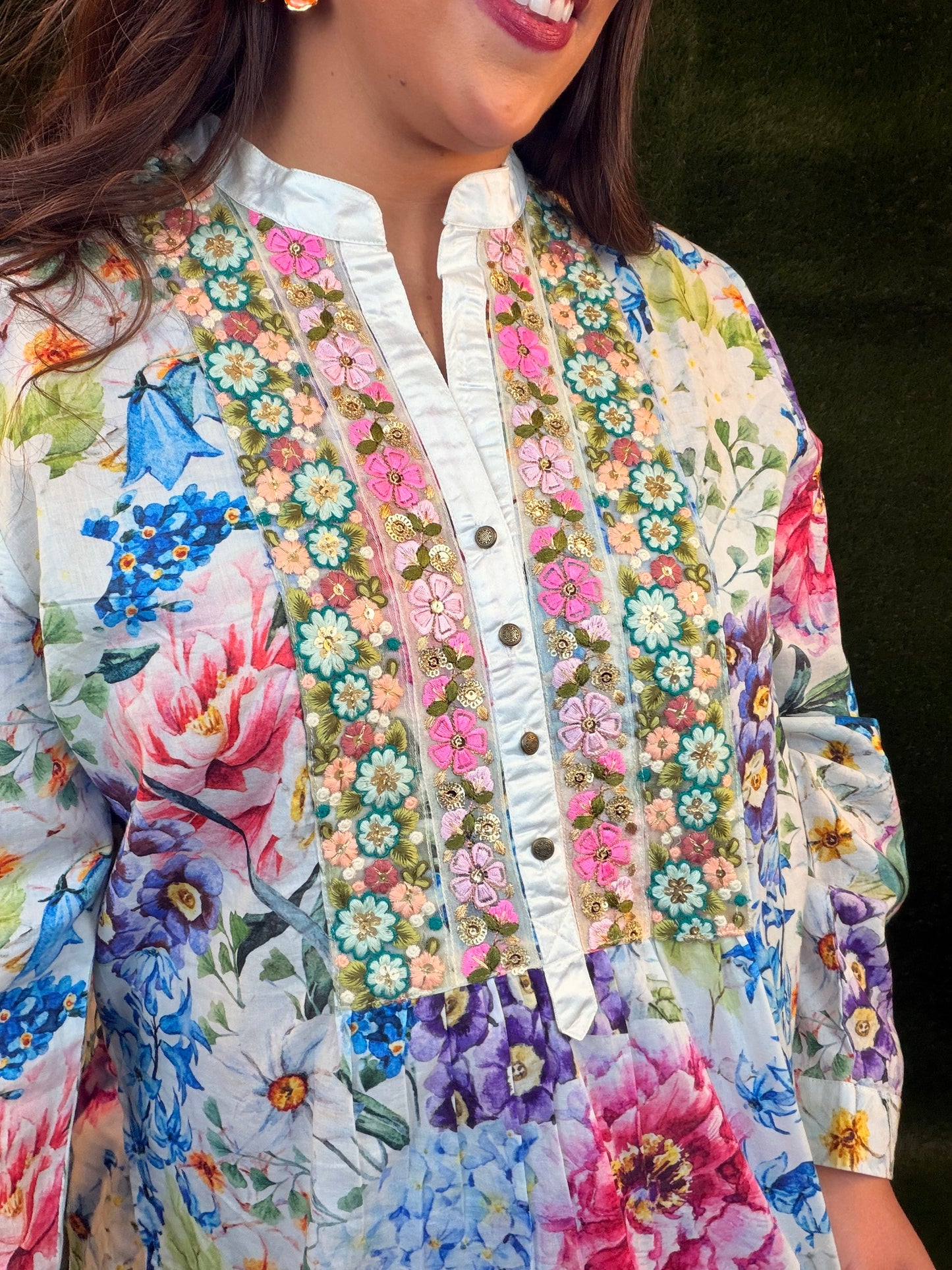 Ibiza Embroidered Blouse - Floral