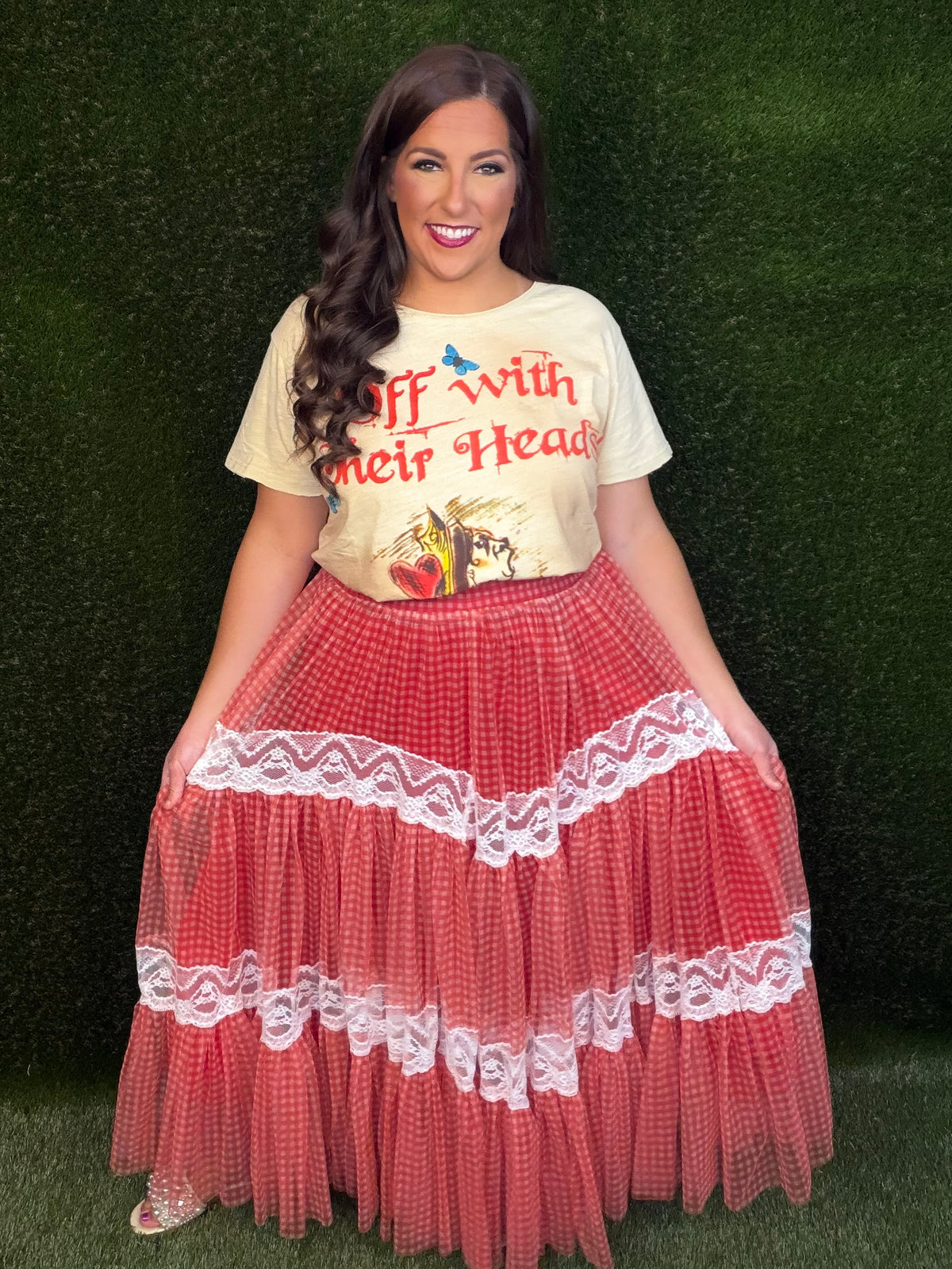 Betsey Gingham Skirt - Red