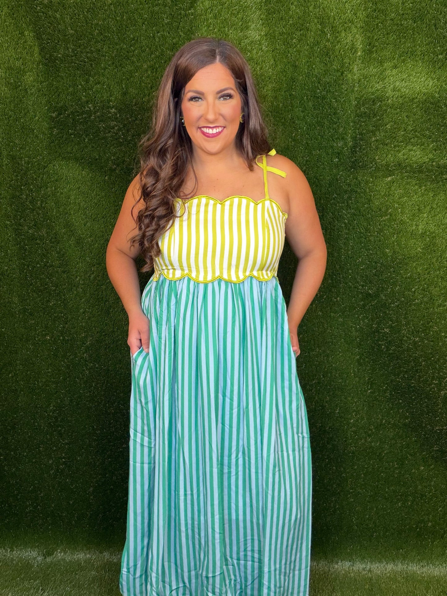 Capri Citrus Wave Midi Dress