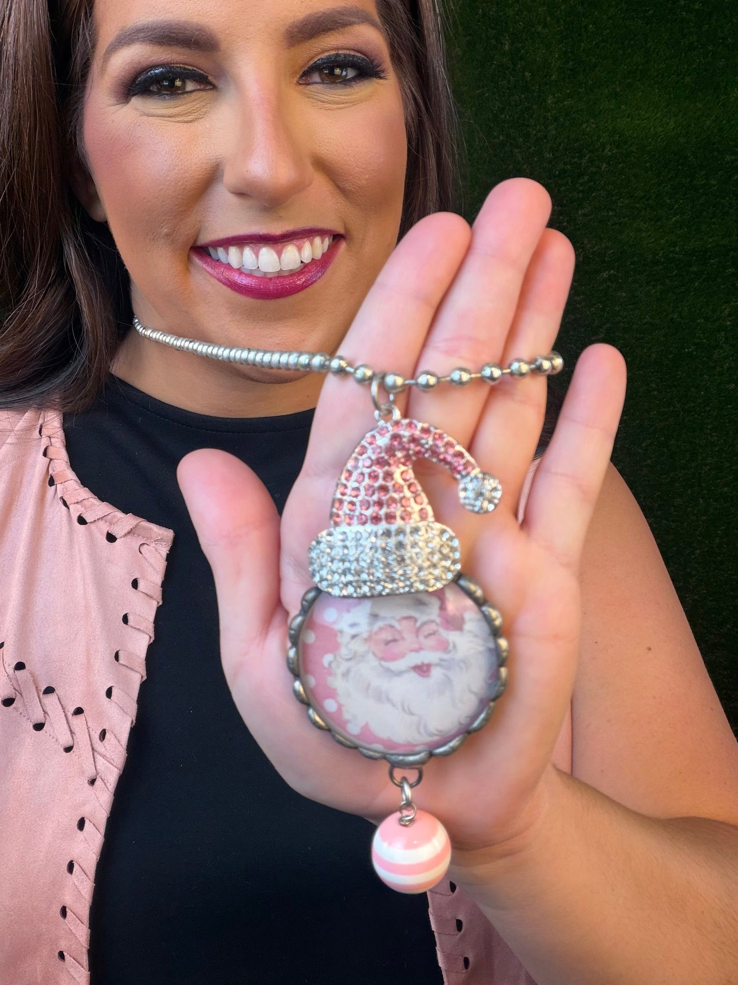 Jolly St. Nick Necklace - Pink