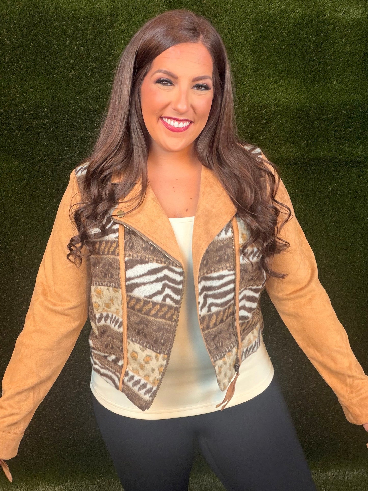 Serengeti Suede Moto Jacket - Brown