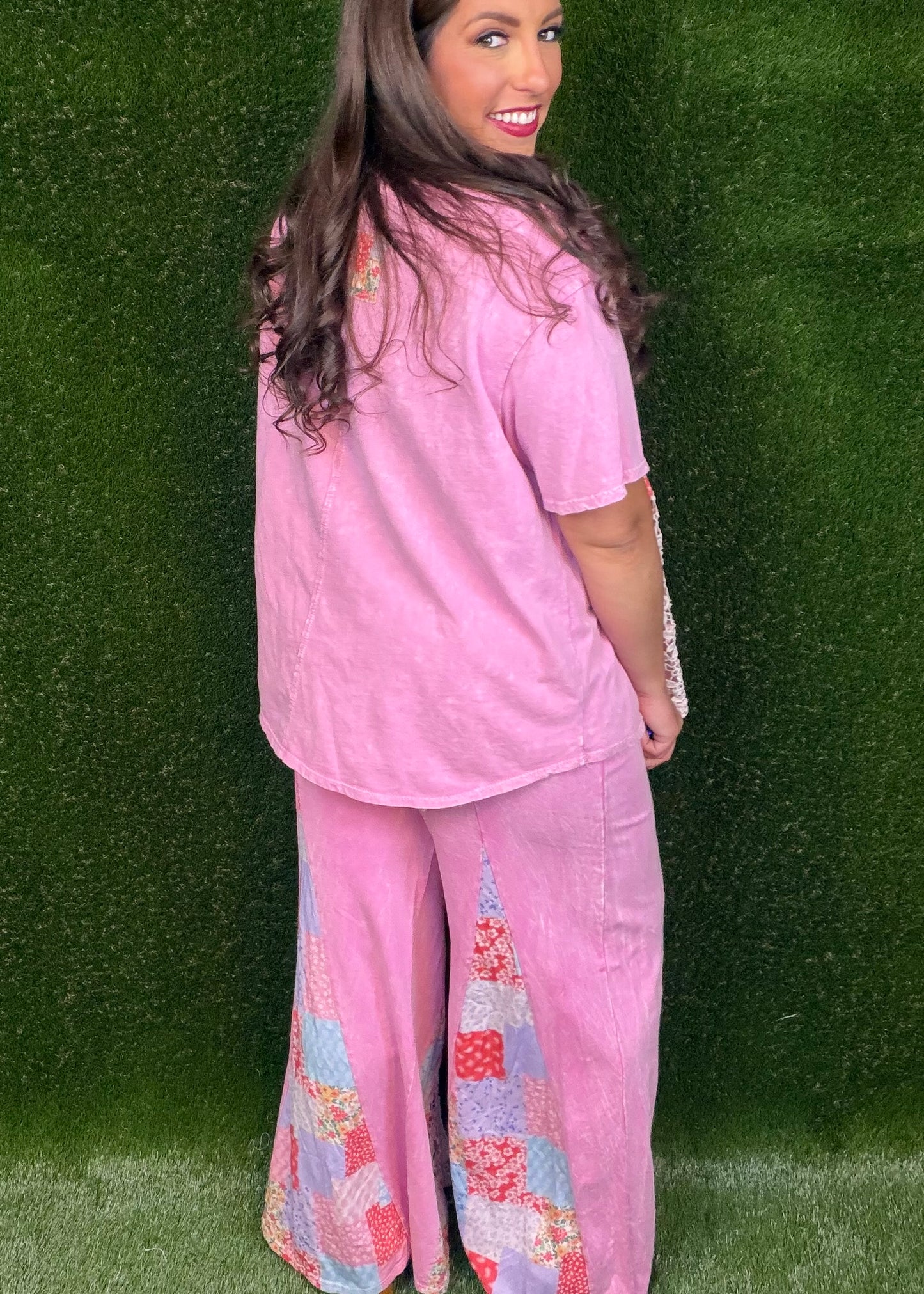 Candy Flare Matching Pant Set - Bubblegum Pink