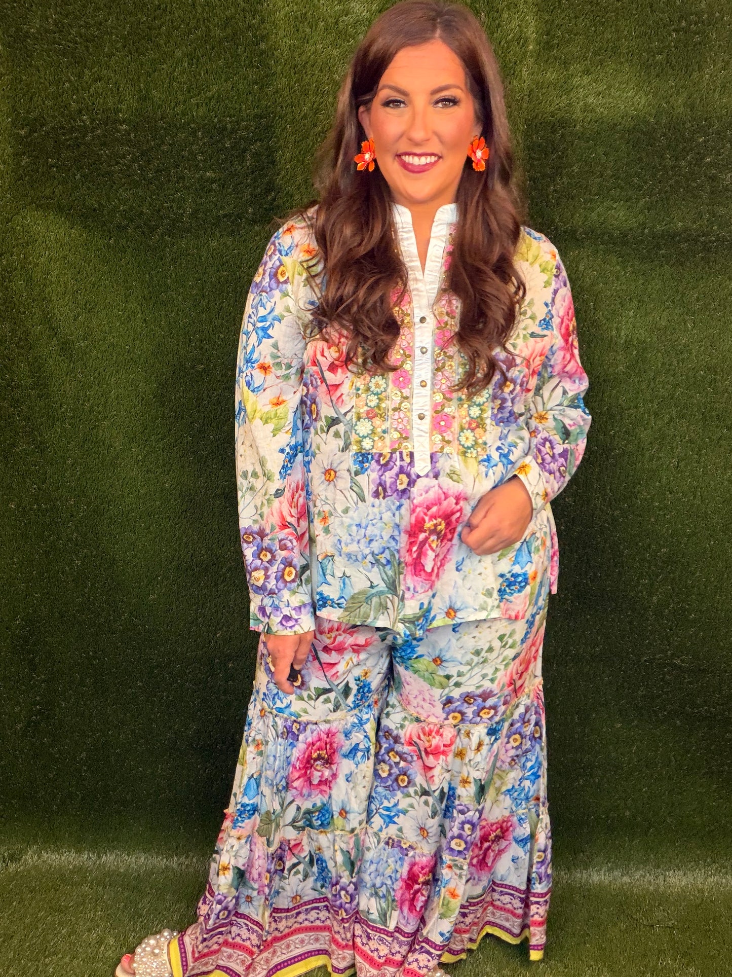 Ibiza Embroidered Blouse - Floral