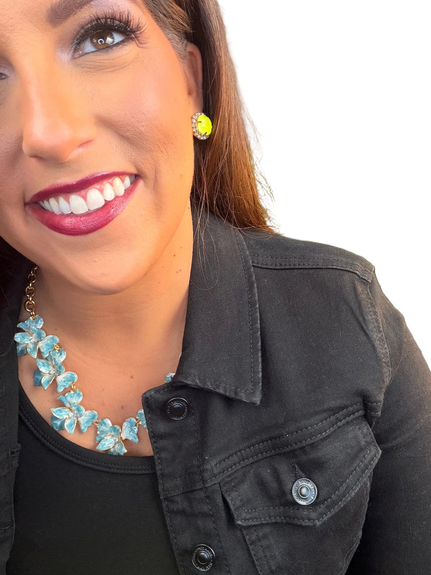 Mega Studs in POP Antique Gold - Neon Yellow