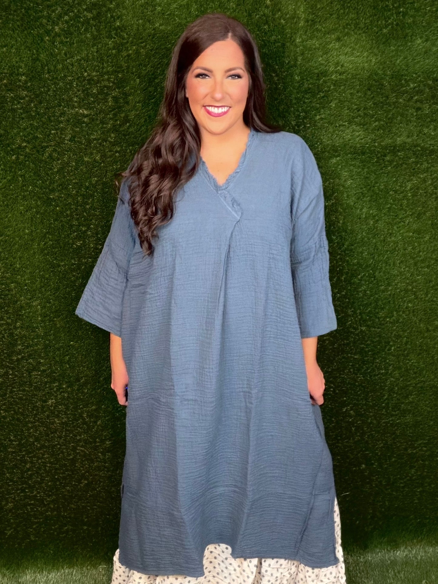 Misty Morning Dress - Slate Blue