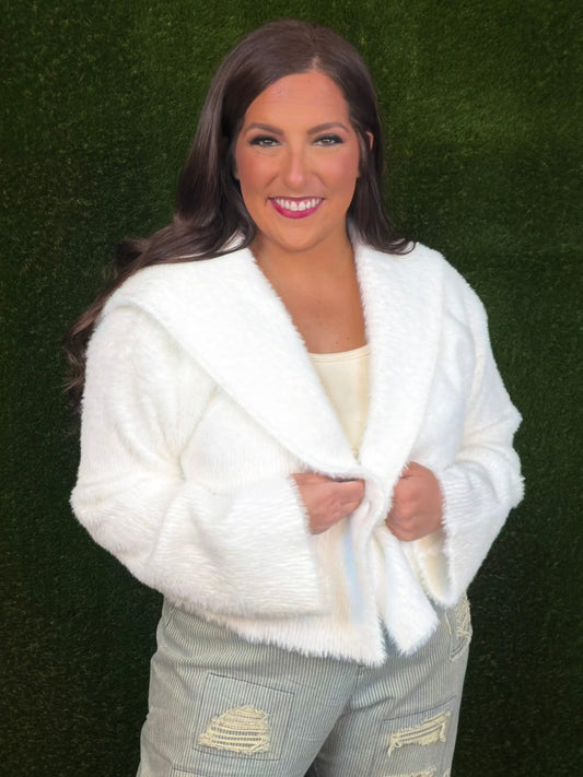 Cuddly Teddy Sweater - White