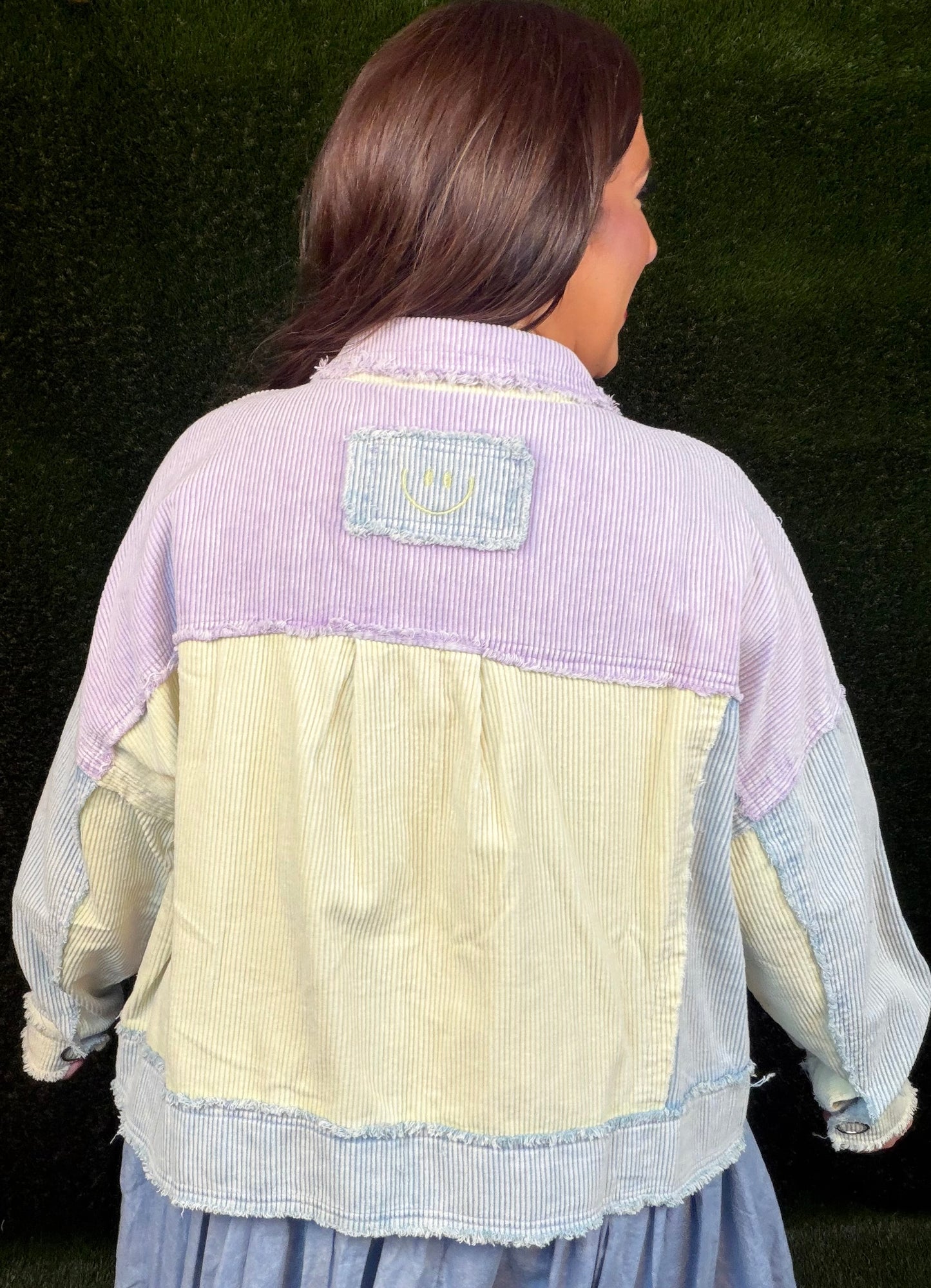 Corduroy Mixed Jacket Lavender Combo
