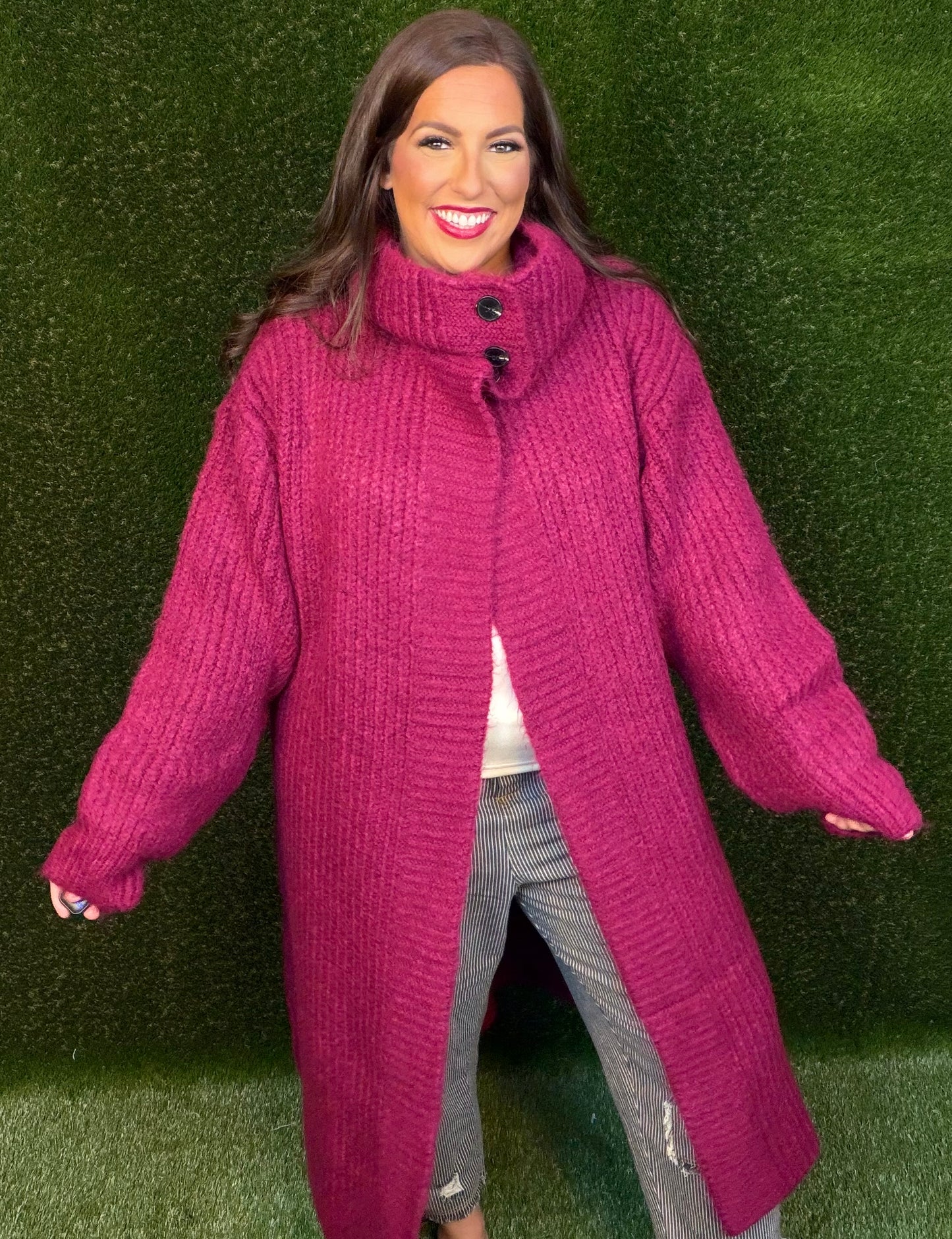 Keeping It Cozy Sweater - Raspberry