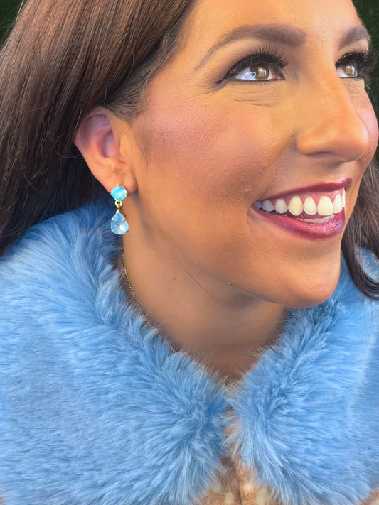Mini Estelle Earrings in Fairy Dust - Ultra Baby Blue