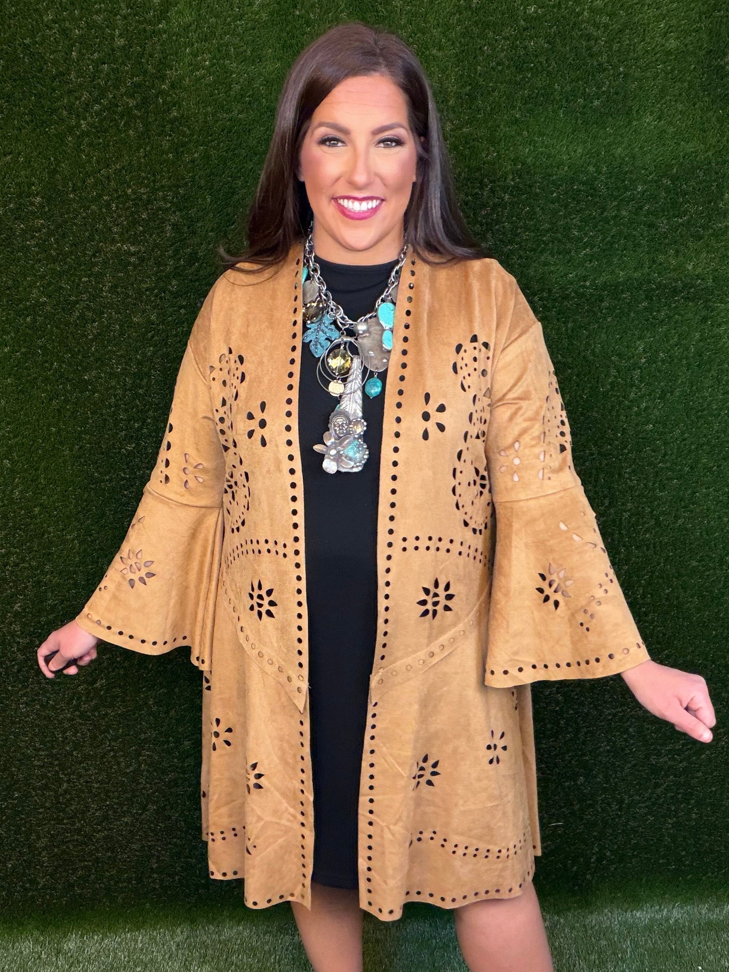 Hey There Cowgirl Kimono - Camel