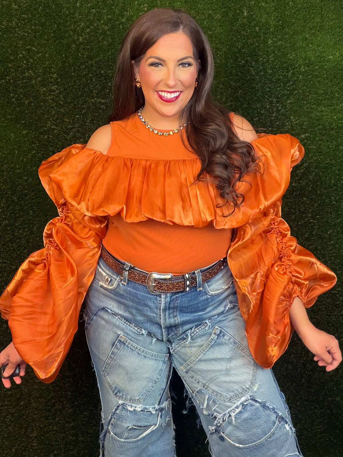 Siren Sunset Voluminous Top - Orange