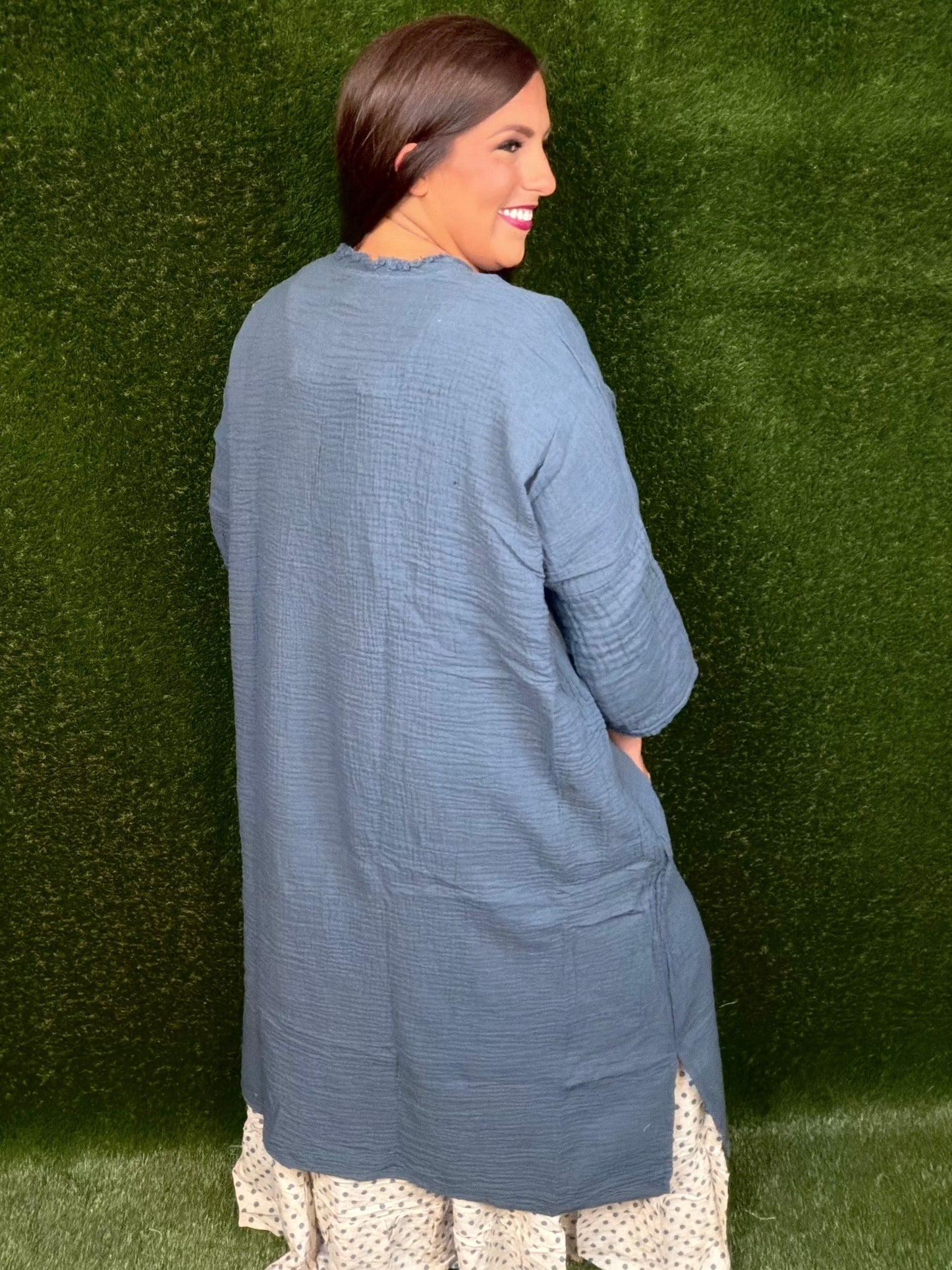Misty Morning Dress - Slate Blue