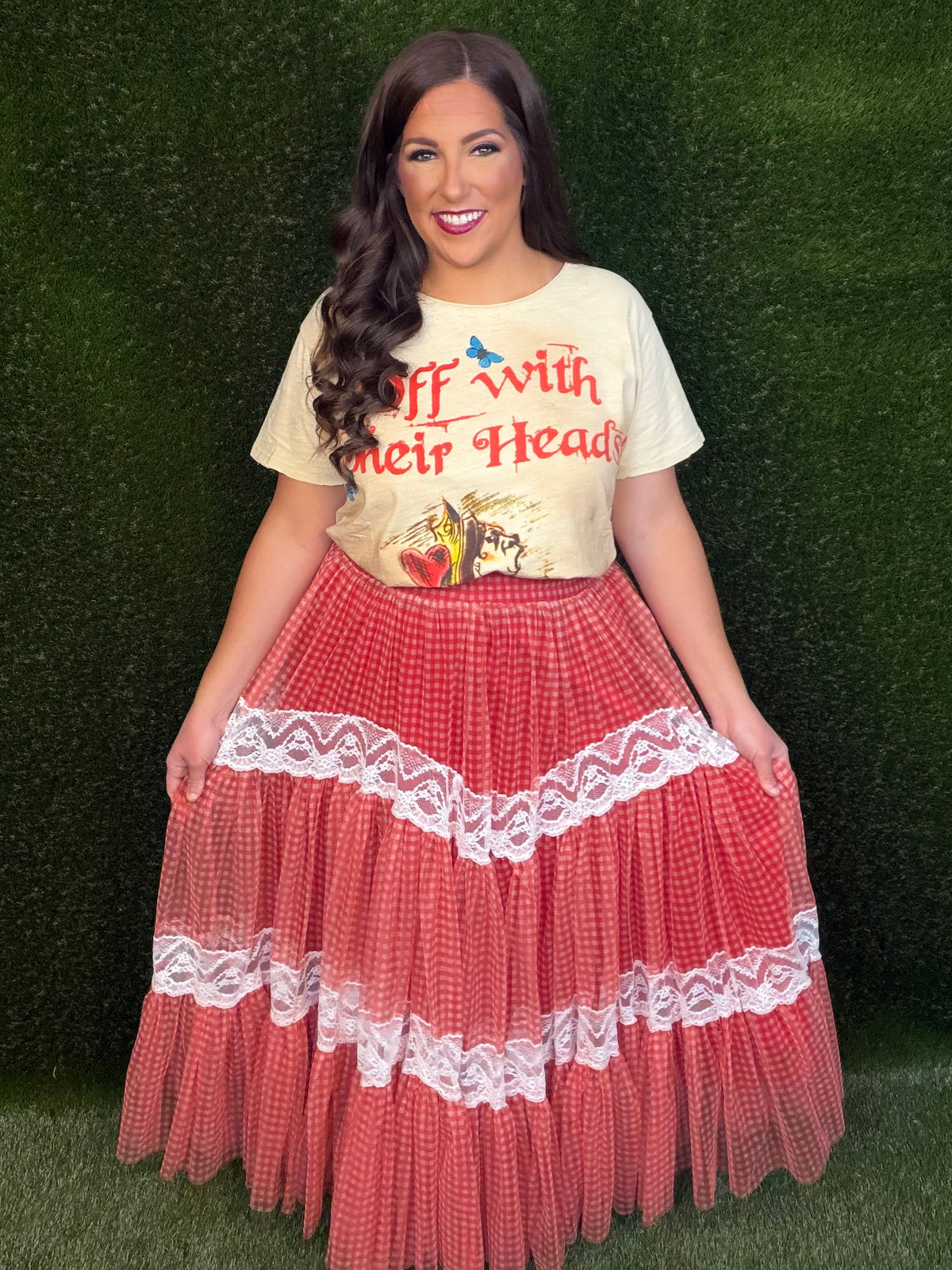Betsey Gingham Skirt - Red
