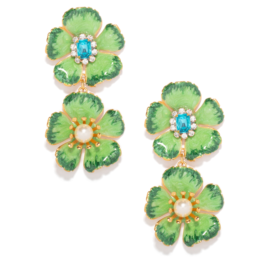 Flora Drop in Green Emerald