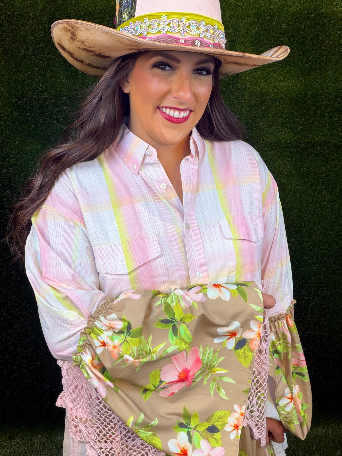 Baby (Pink) Love Plaid Floral Dress