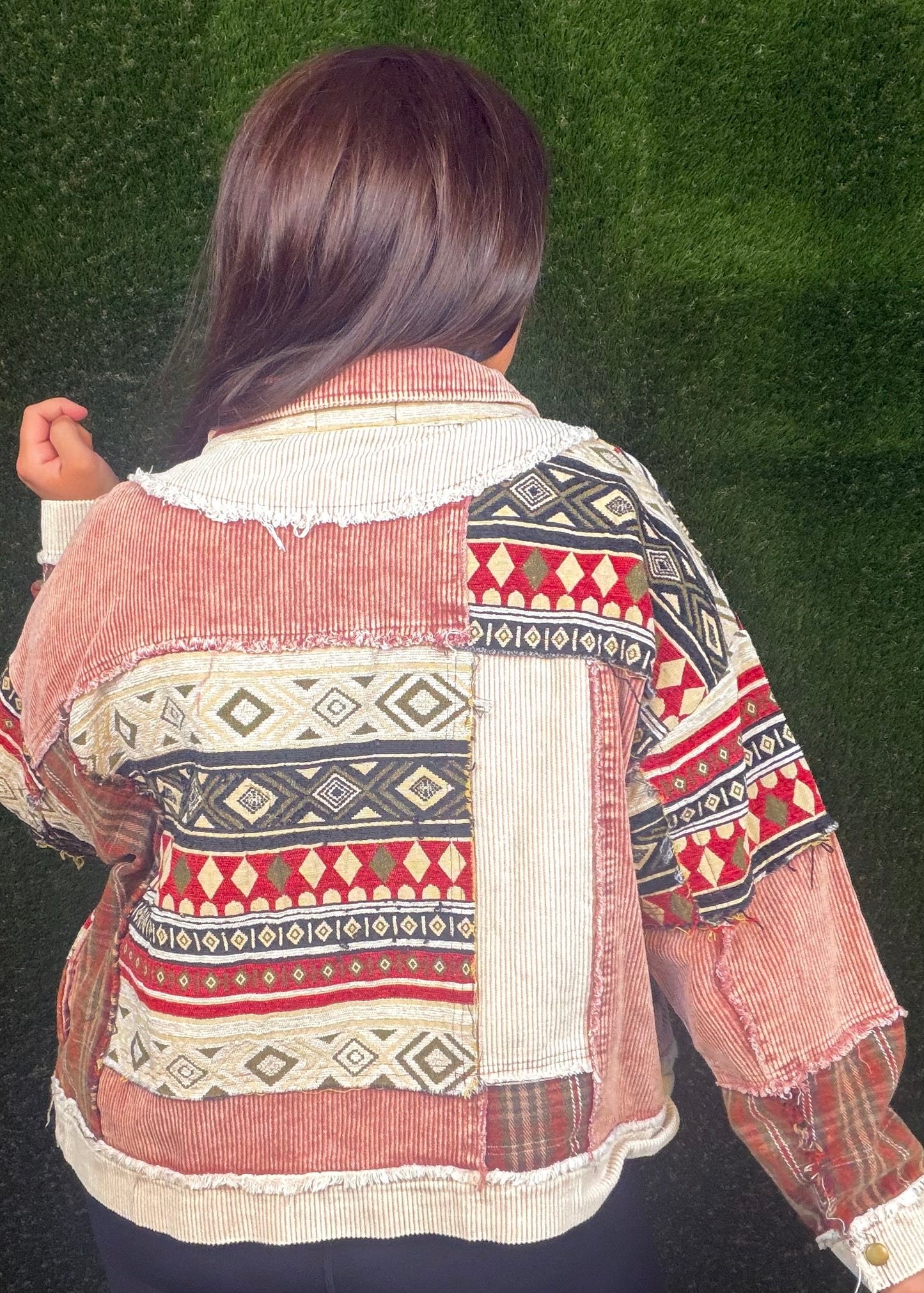 Canyon Clay Mixed Media Jacket - Red