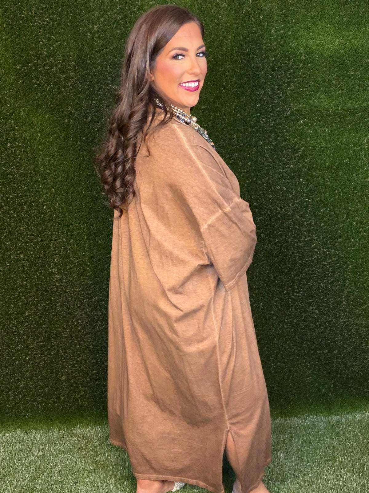 Cute Comfort Dress - Chocolate Brown