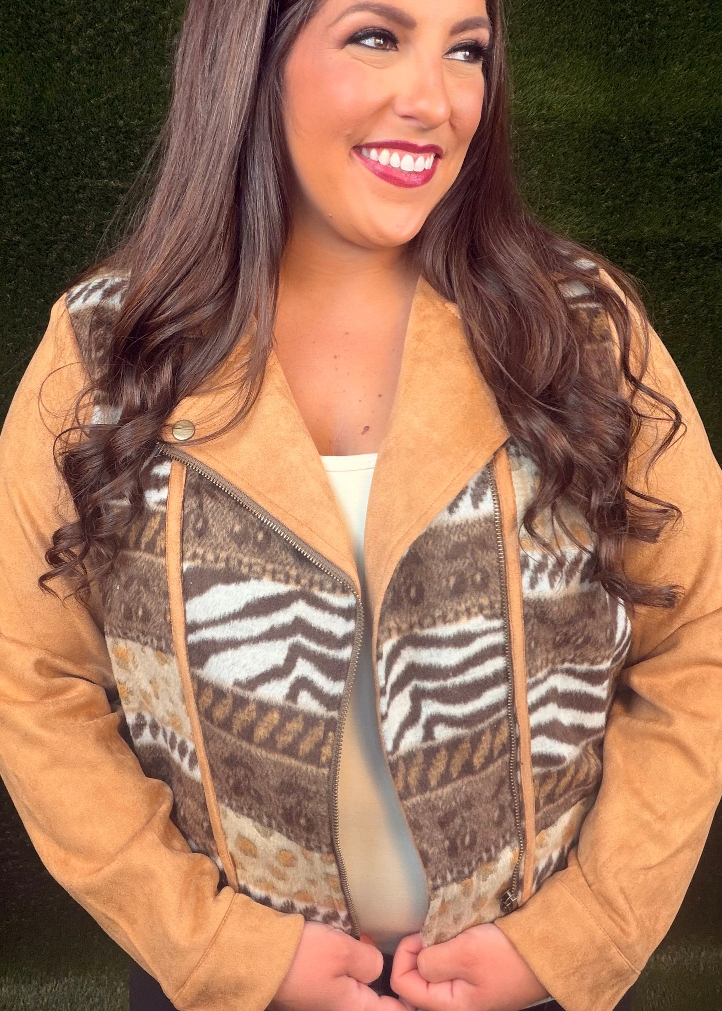 Serengeti Suede Moto Jacket - Brown