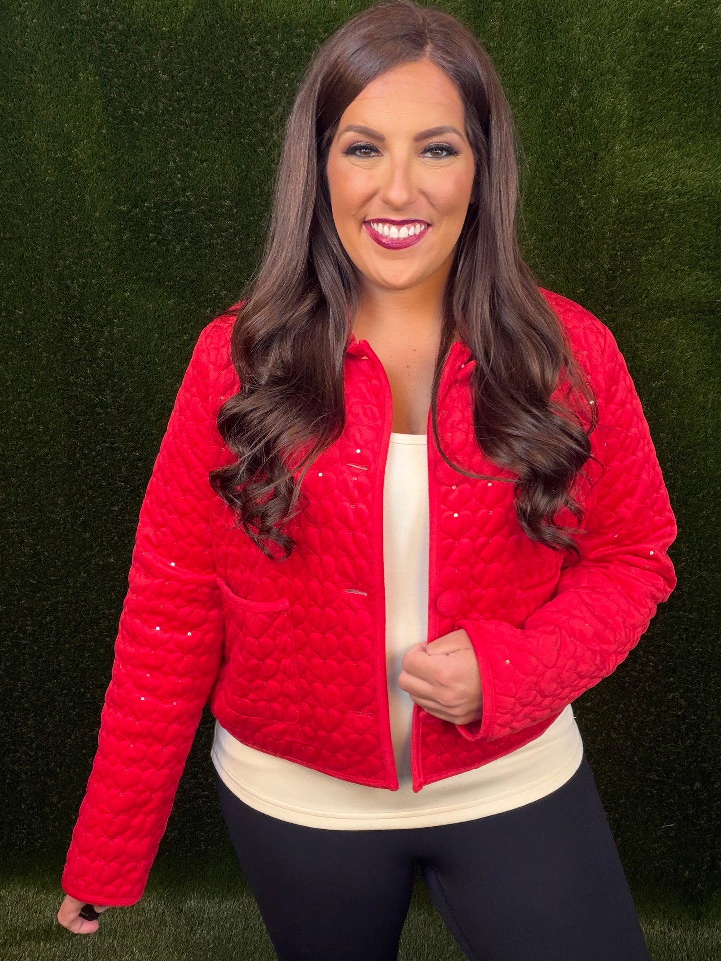 It Must Be Love Quilted Jacket - Red