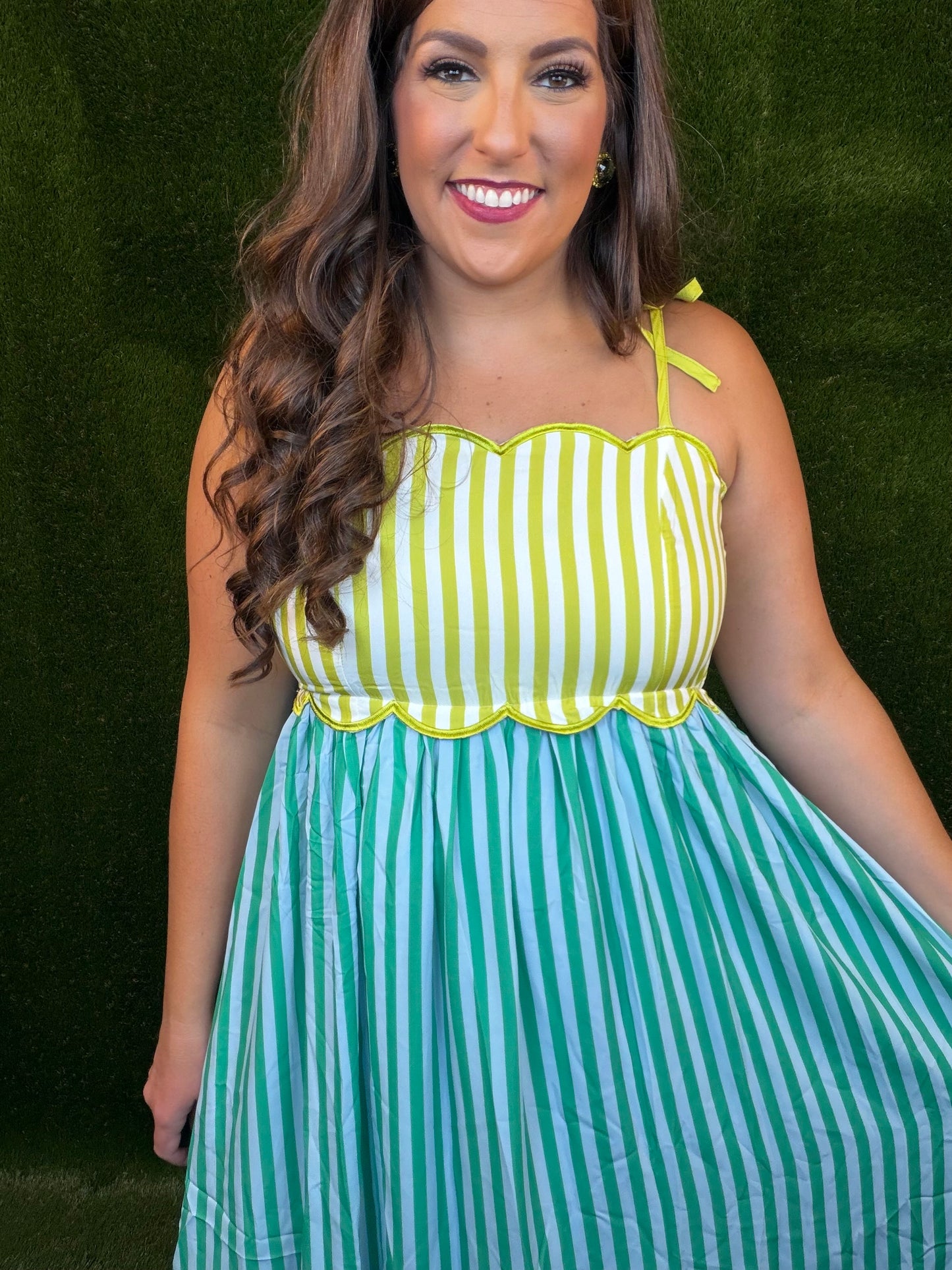 Capri Citrus Wave Midi Dress