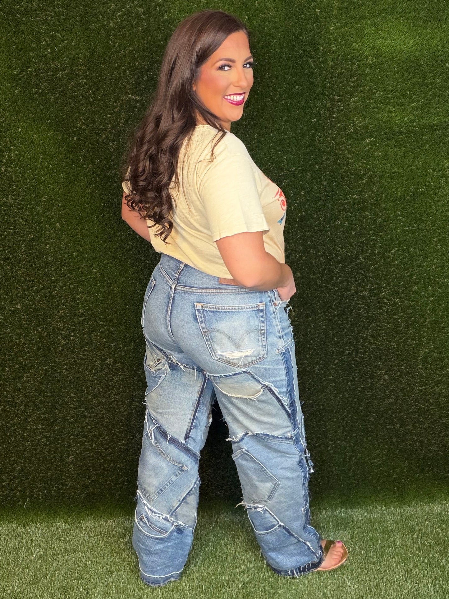 Patched On Up Jeans