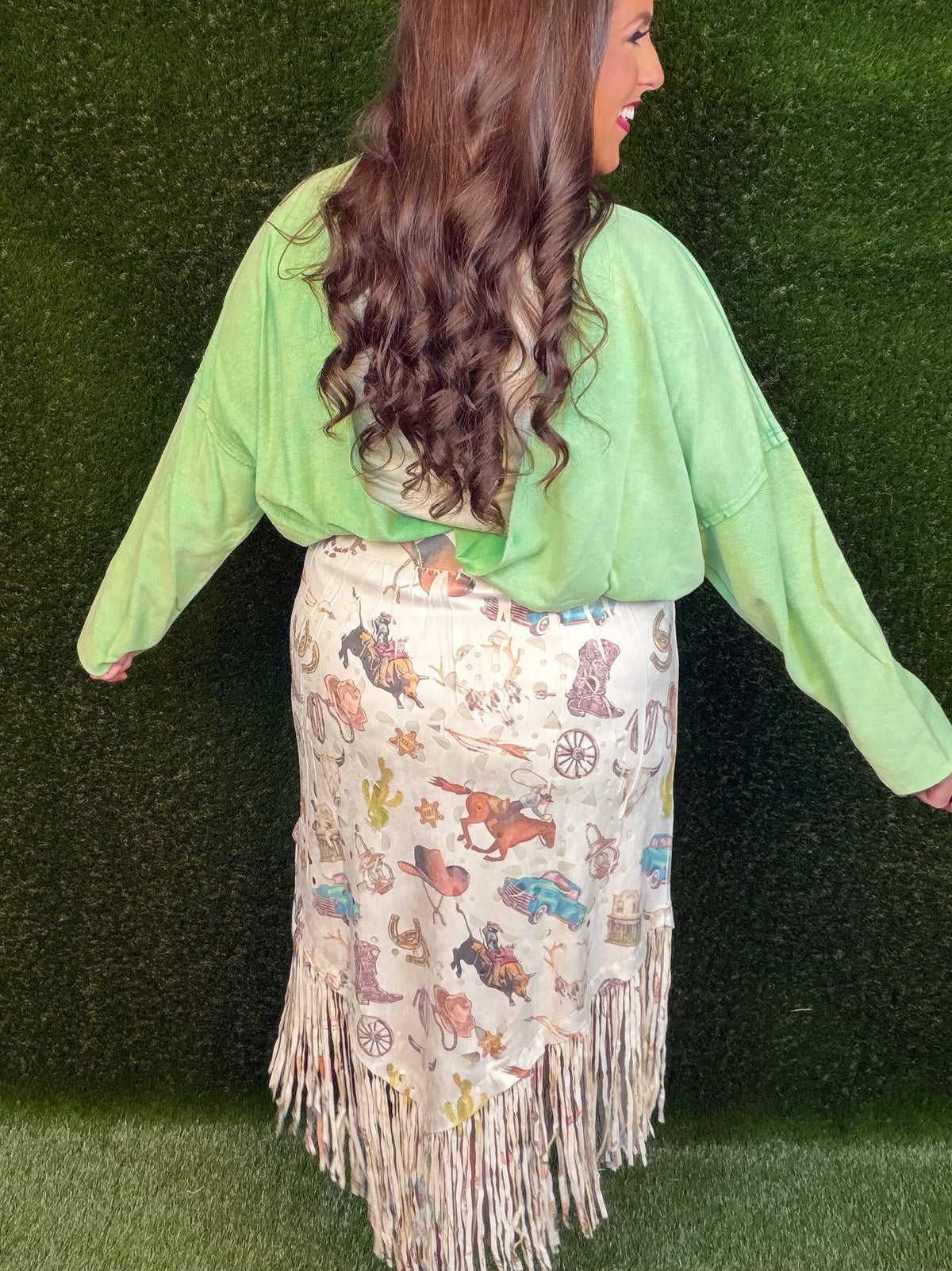 Wild West Suede Fringe V-Skirt