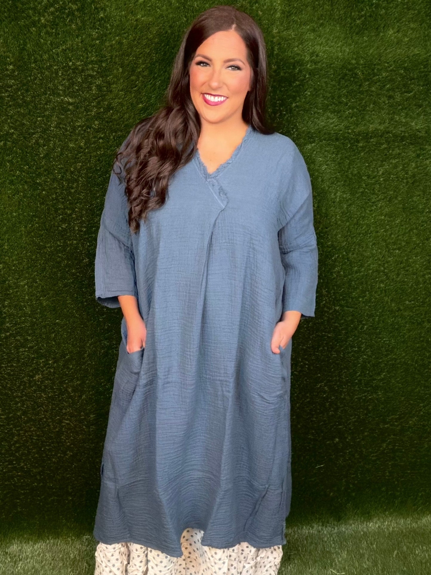 Misty Morning Dress - Slate Blue
