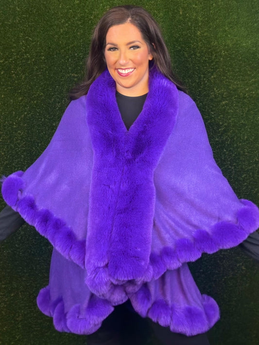 Purple Passion Faux Fur Cape