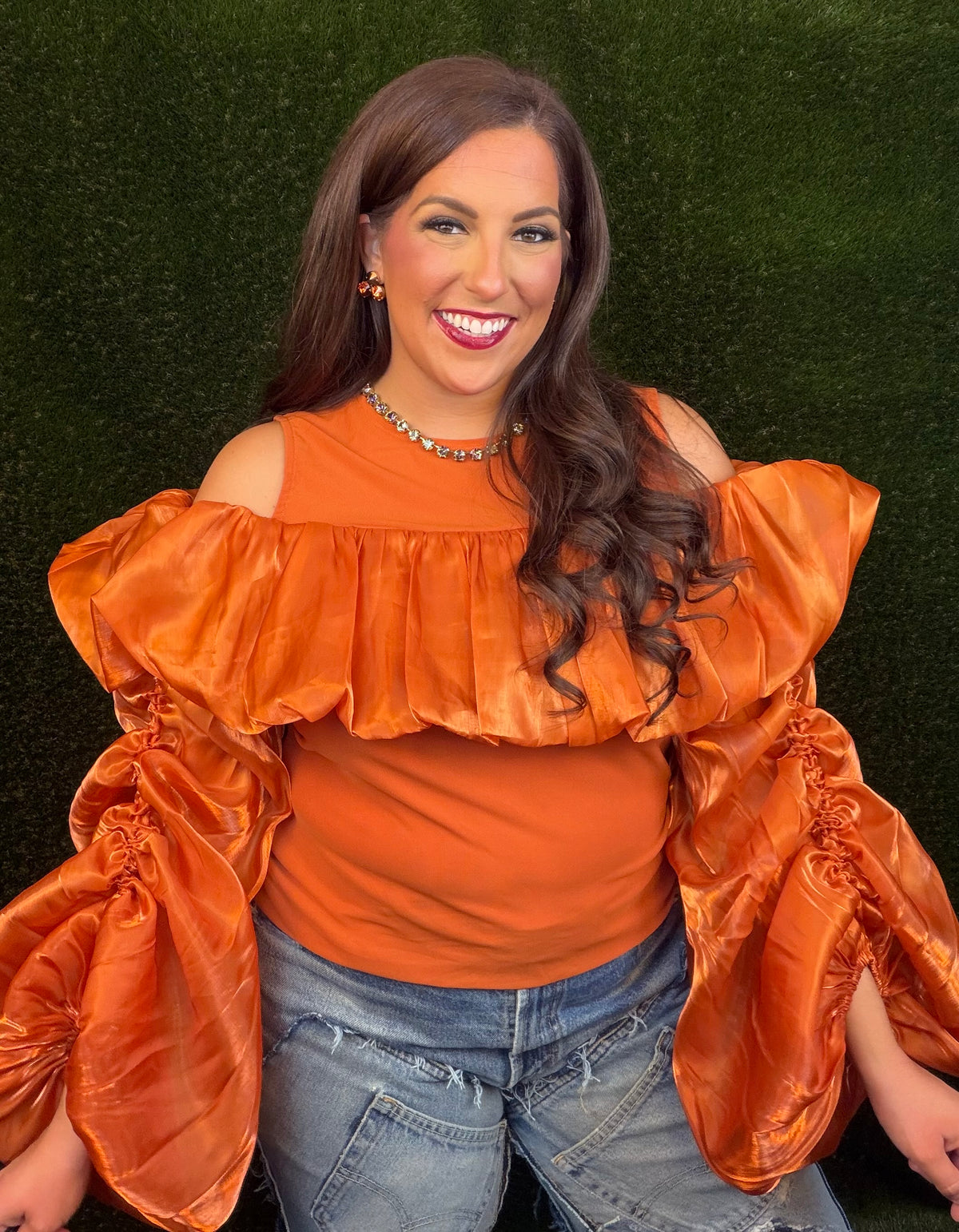 Siren Sunset Voluminous Top - Orange