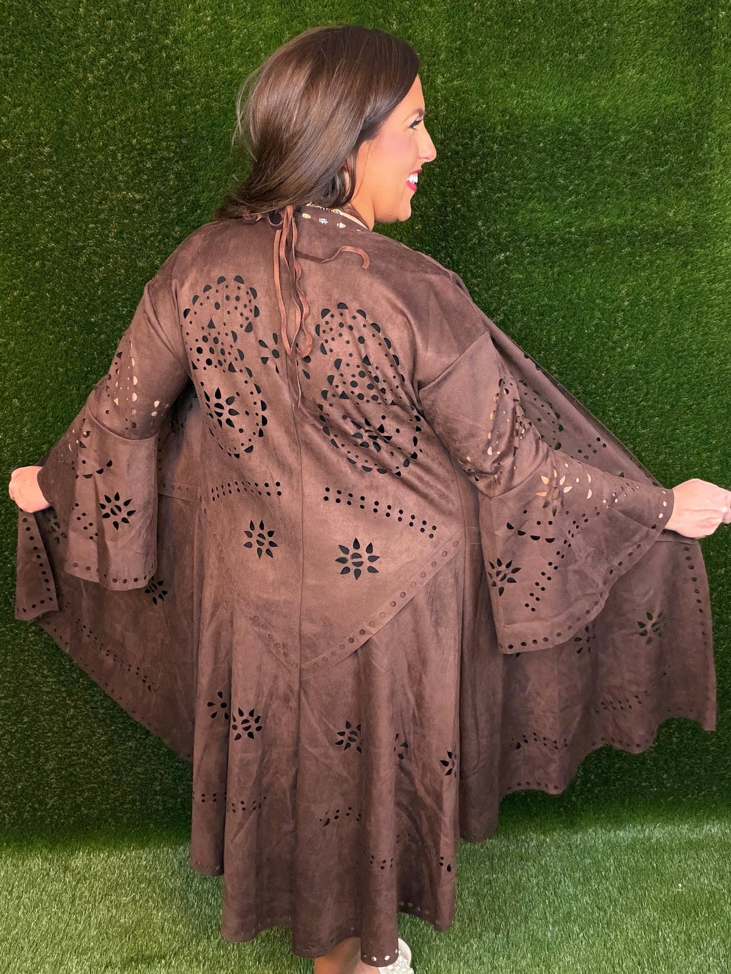 Hey There Cowgirl Kimono - Chocolate Brown