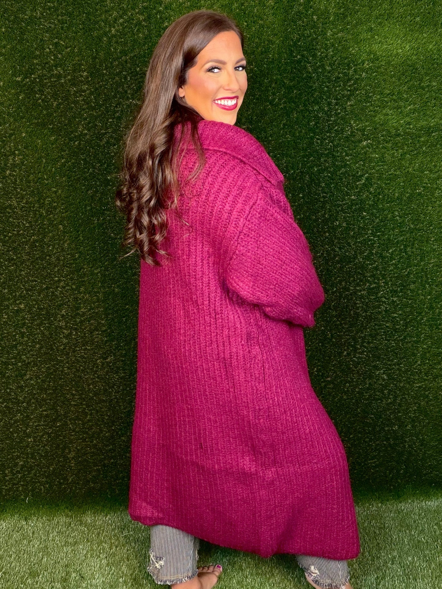 Keeping It Cozy Sweater - Raspberry